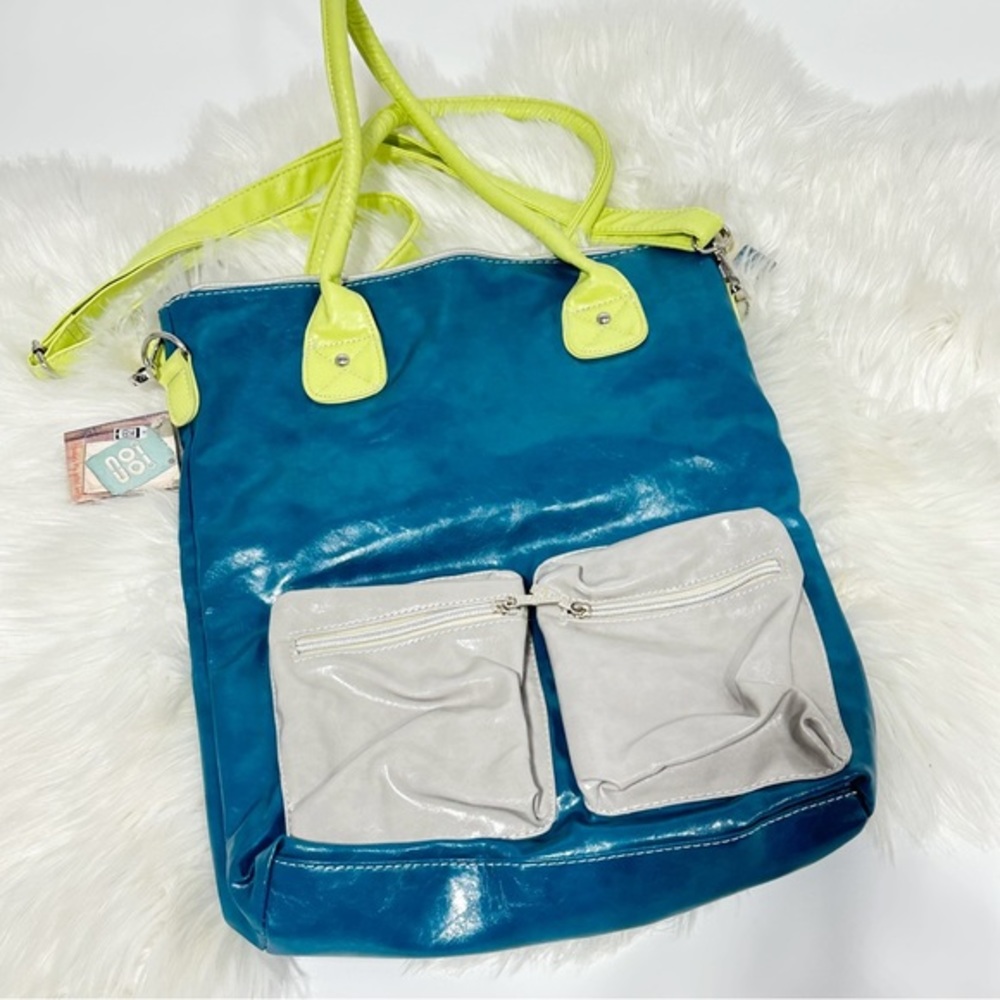 Noi Noi Aqua and Gray Tote Bag NWT
